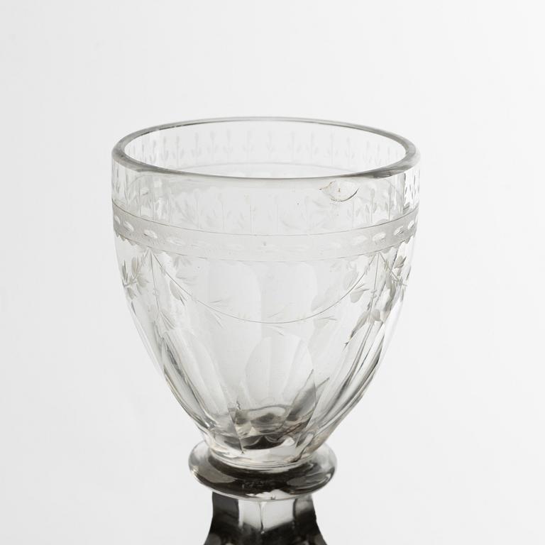 Five early 19th century glasses, Late Gustavian.