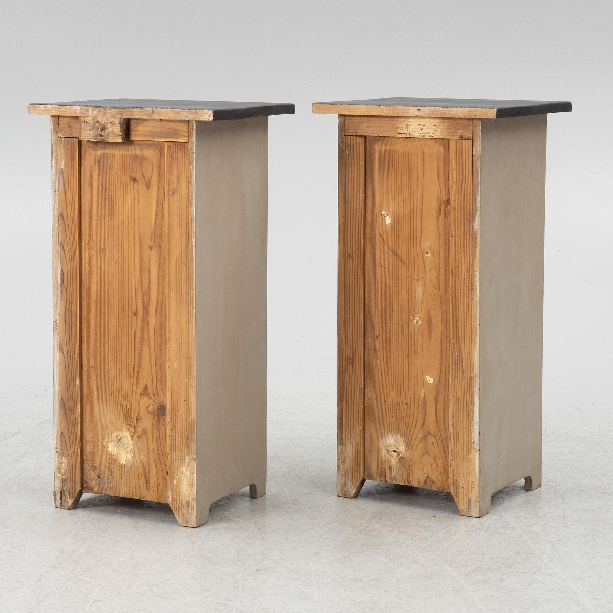 A pair of bedside tables, early 20th Century.