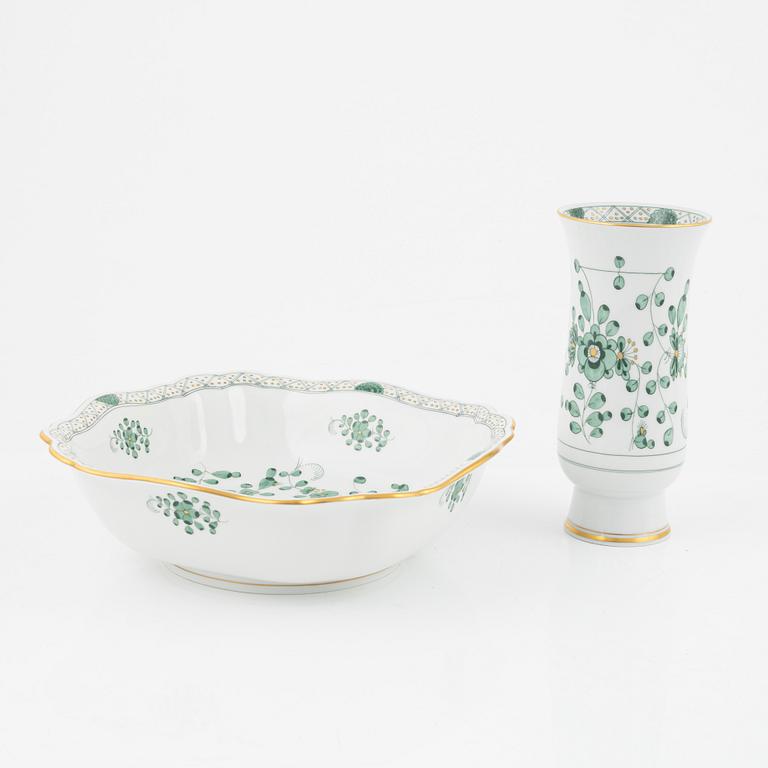 An 83-piece 'Indische Malerei Grün' dinner and coffee porcelain service, Miessen, 20th Century.