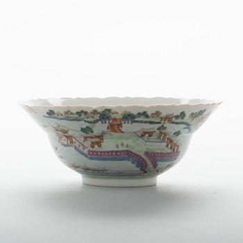 SKÅL, porslin, Kina, sen Qing (1644-1911).