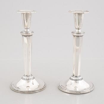 Edlunds Silvervarufabrik Ab, a pair of silver candle sticks, Stockholm, Sweden, 1957.