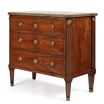 16. A late Gustavian mahogany commode by F. Iwersson (master in Stockholm 1780).