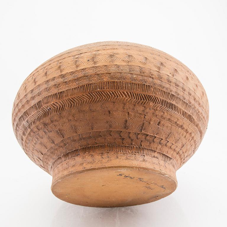 Signe Persson-Melin, urna signerad och daterad 1964 delvis glaserat stengods.