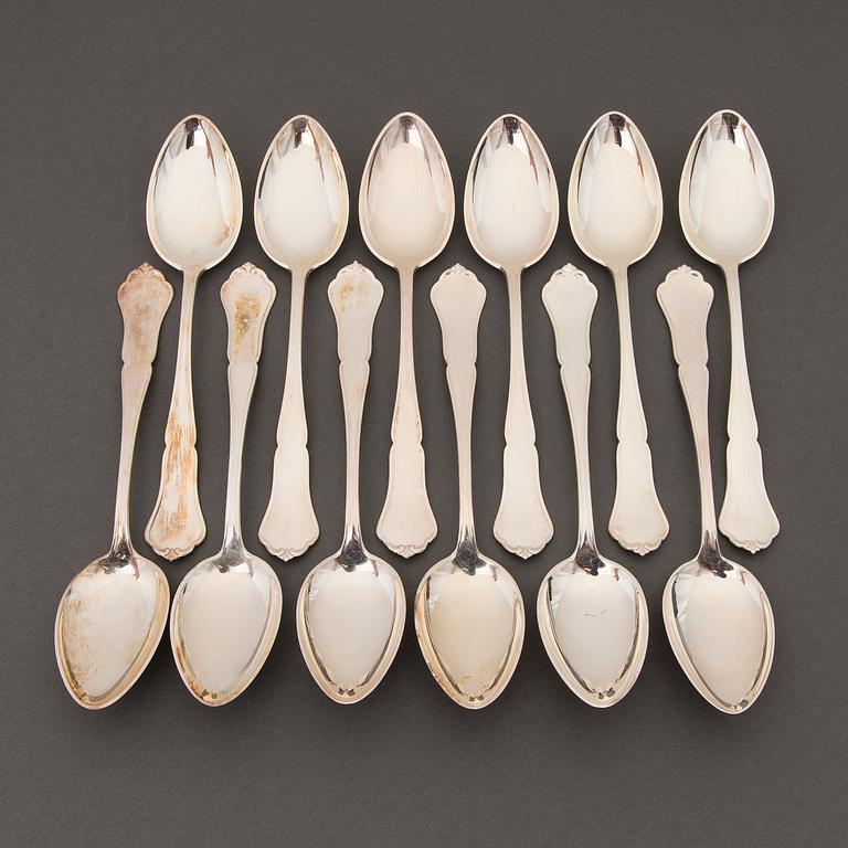 A 173-piece set of 'Chippendale' silver cutlery, Hopeakeskus, Hämeenlinna, Finland 1938-1947.