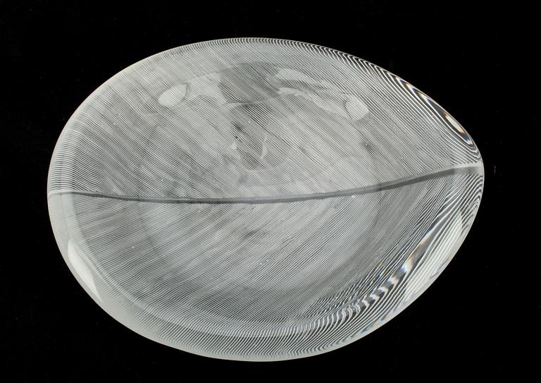 TAPIO WIRKKALA, FAT, glas, "Blad", Tapio Wirkkala, Iittala, sign.