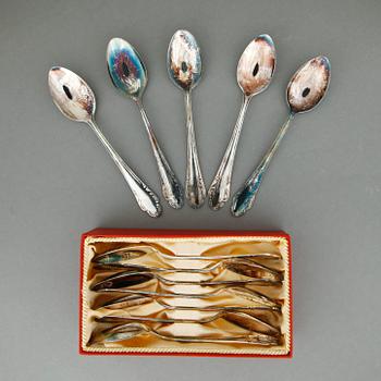 TESKEDAR, 12 st, silver, modell "Haga". Vikt ca 175 g.