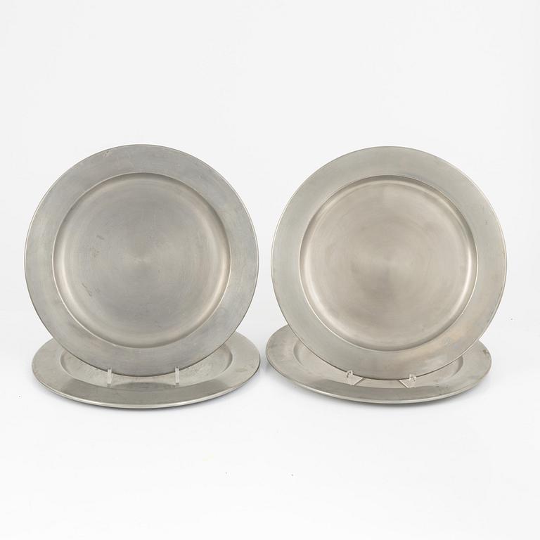 Svenskt Tenn, eight pewter plates, Stockholm 1968.