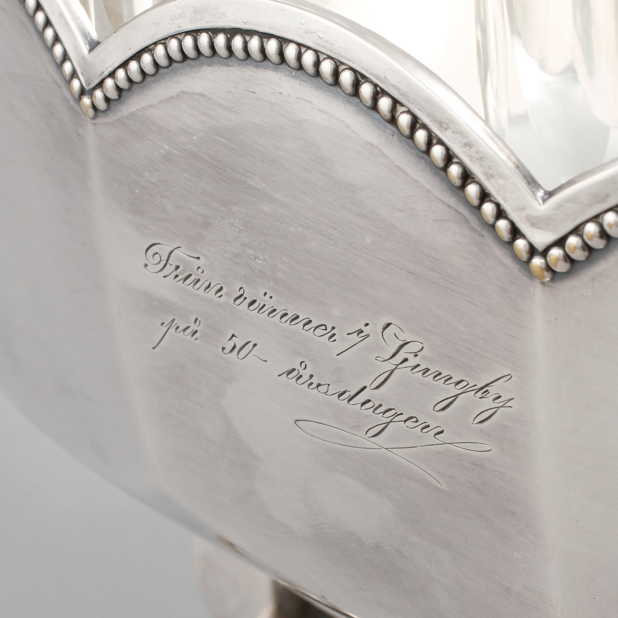 JARDINJÄR, nysilver och glas, 1900-talets första kvartal.