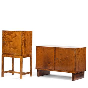 316. Hyresgästernas Möbelaffär, a set of two functionalist birch cabinets, Stockholm, 1930s.