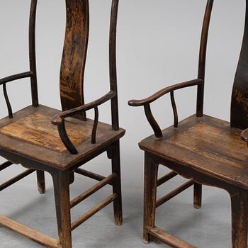 A pair of chinese chairs, Qing dynasty (1664-1912).