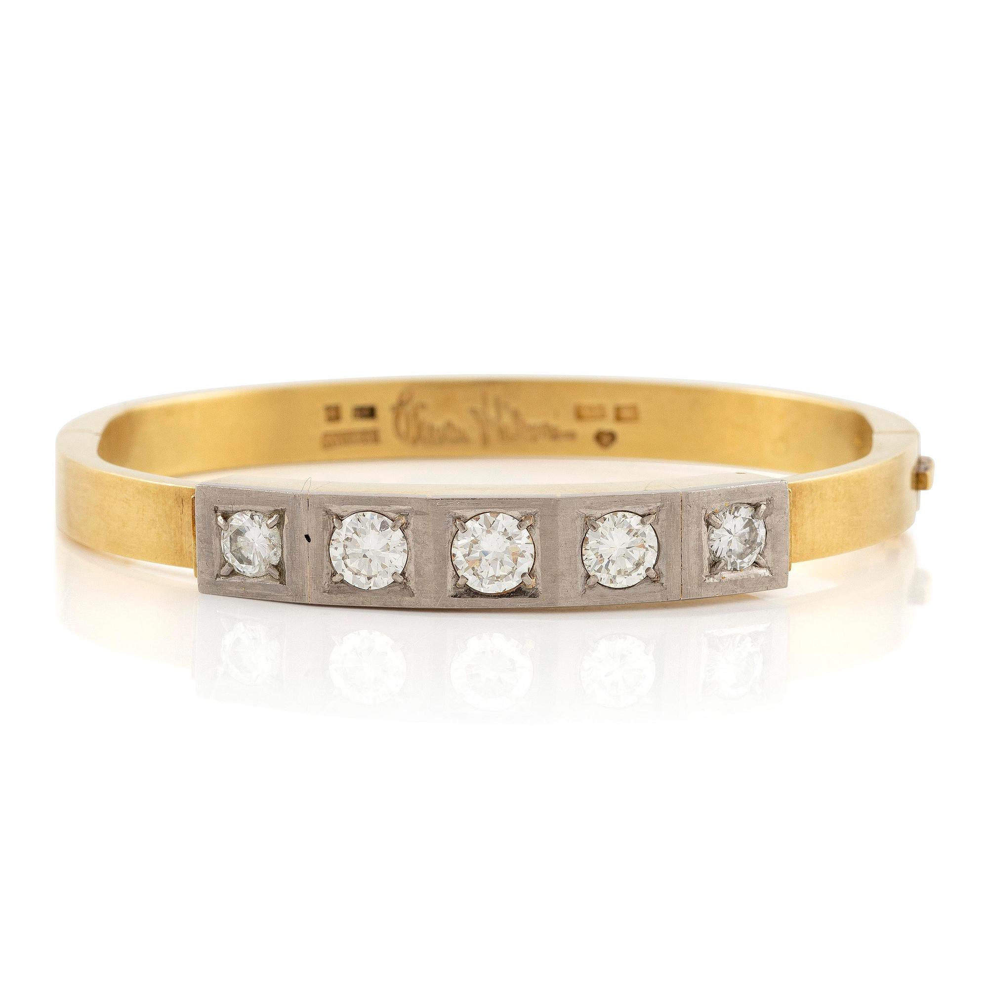 Wiwen Nilsson, Wiwen Nilsson, a bracelet, 18K gold with round brilliant-cut diamonds, Lund 1962.