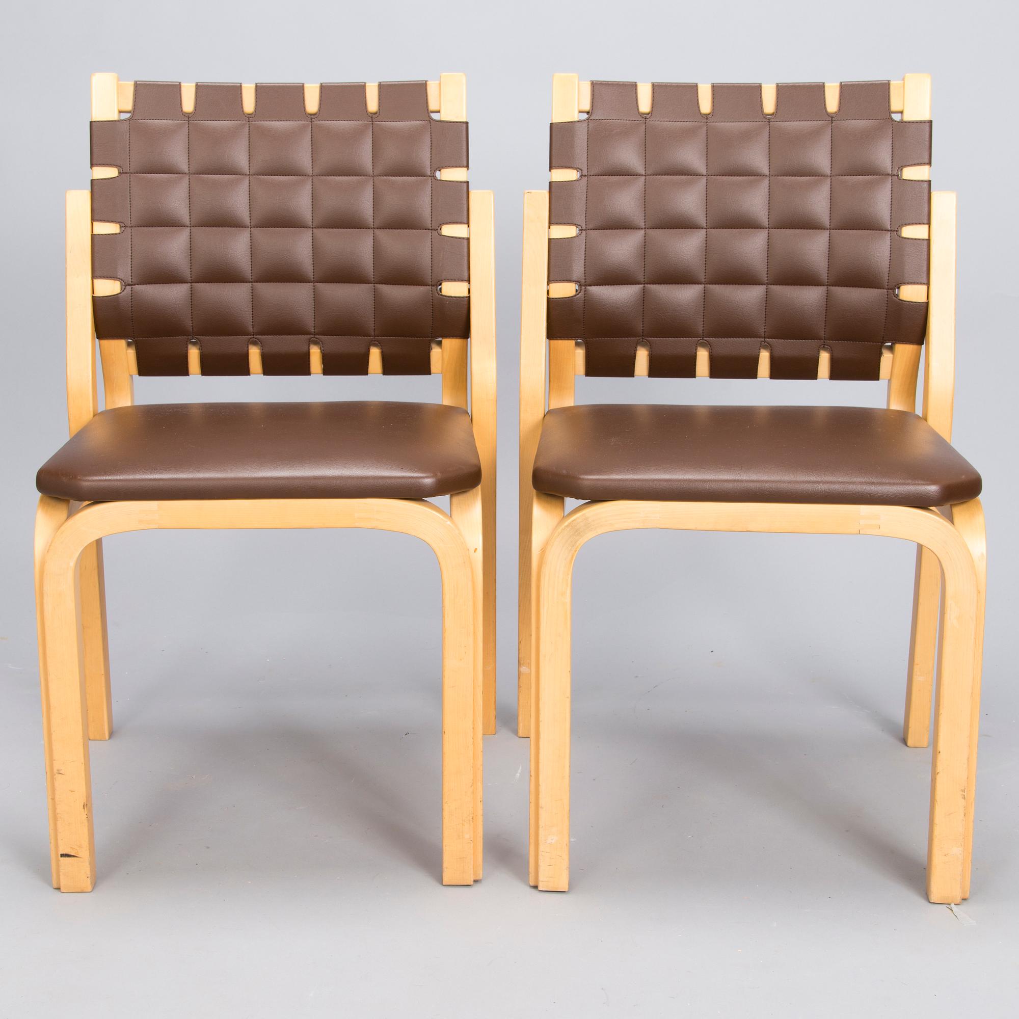 ALVAR AALTO, a set of 4 chairs, model 612, Artek, 1960s.