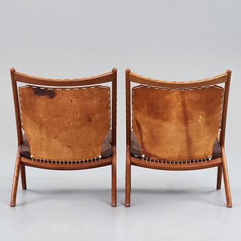 Fredrik Kayser, Rastad & Relling Tegnekontor, fåtöljer, ett par, "Krysset/The Cross Chair", producerade av Gustav Bahus, Norge 1950-tal.