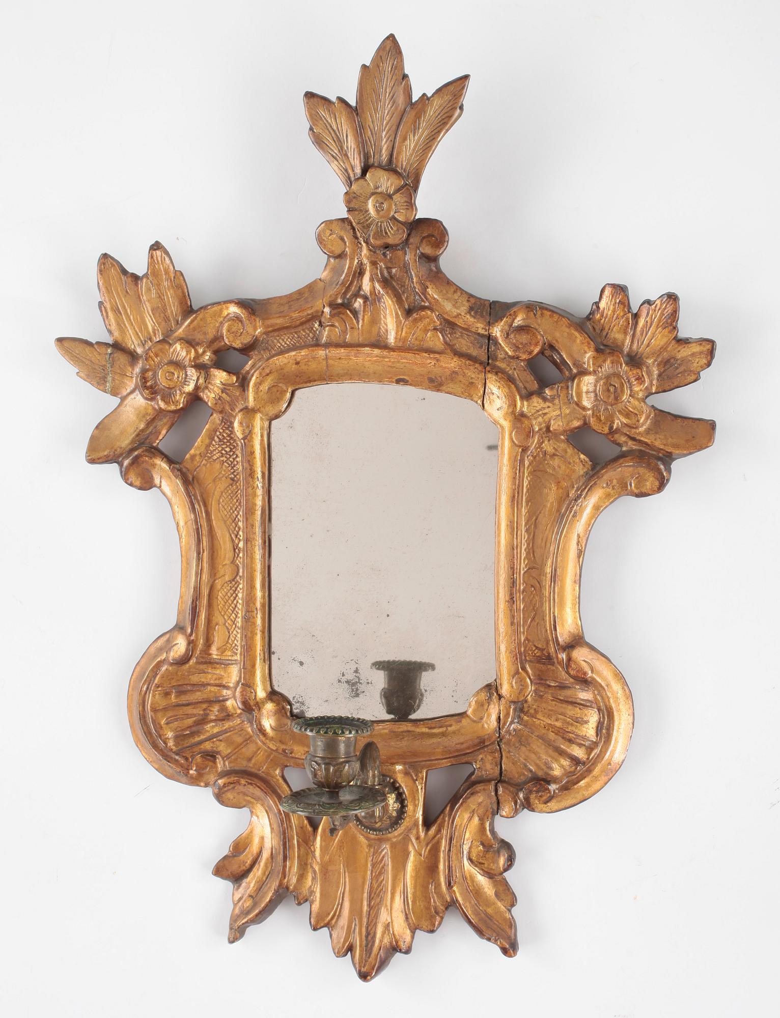 SPEGELLAMPETT, rokoko, Italien, 1700-tal.