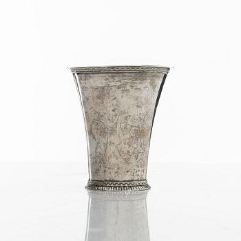 A Swedish silver beaker, mark of Berndt Halck, Halmstad 1763.