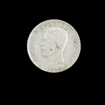 MYNT, 298 delar, silver, svenska, 1907-62. Vikt ca 905,7 g.