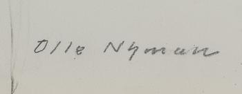 OLLE NYMAN, teckning, signerad.