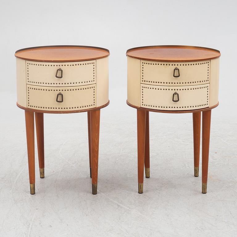 Halvdan Petterson, a pair of bedside tables, Tibro furniture factory, 1950s.