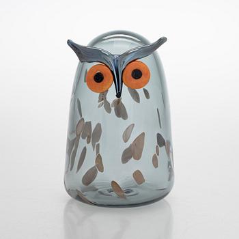 Oiva Toikka, glasfågel, "Long-eared owl", signerad O. Toikka Iittala.