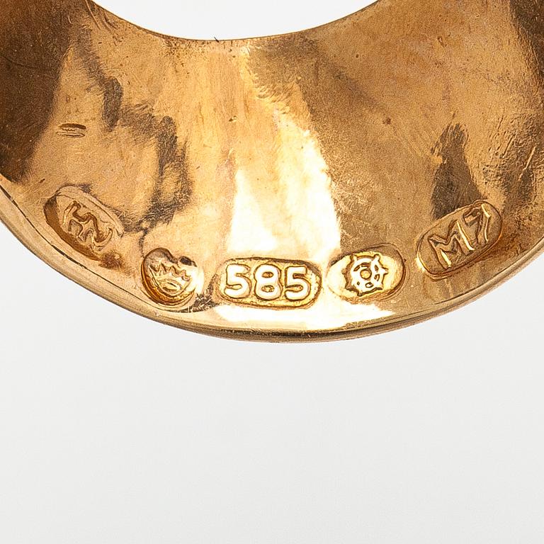 Helge Narsakka, Kaulakoru ja rintaneula, 14K kultaa, savukvartsi ja synteettinen spinelli. Lahti 1965.