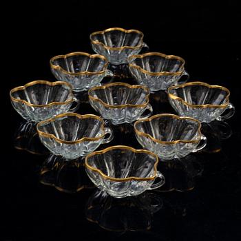 Nine s.k. 'Sweet-meat' cups with handles, 18th Century.