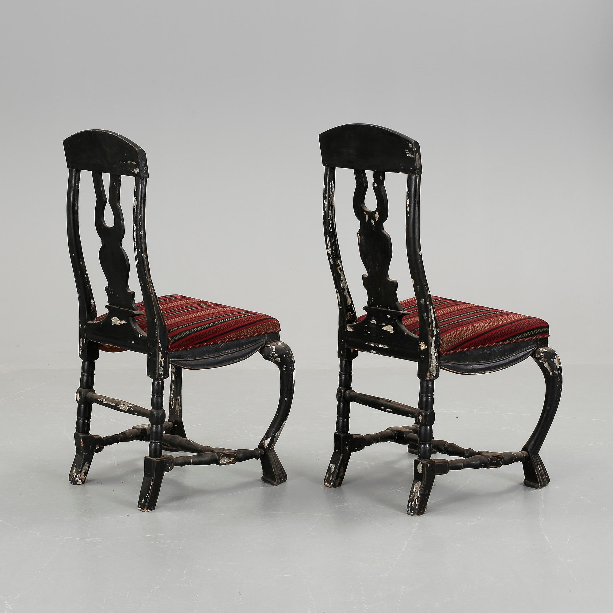 STOLAR, ett par, barockstil, 1800-tal.