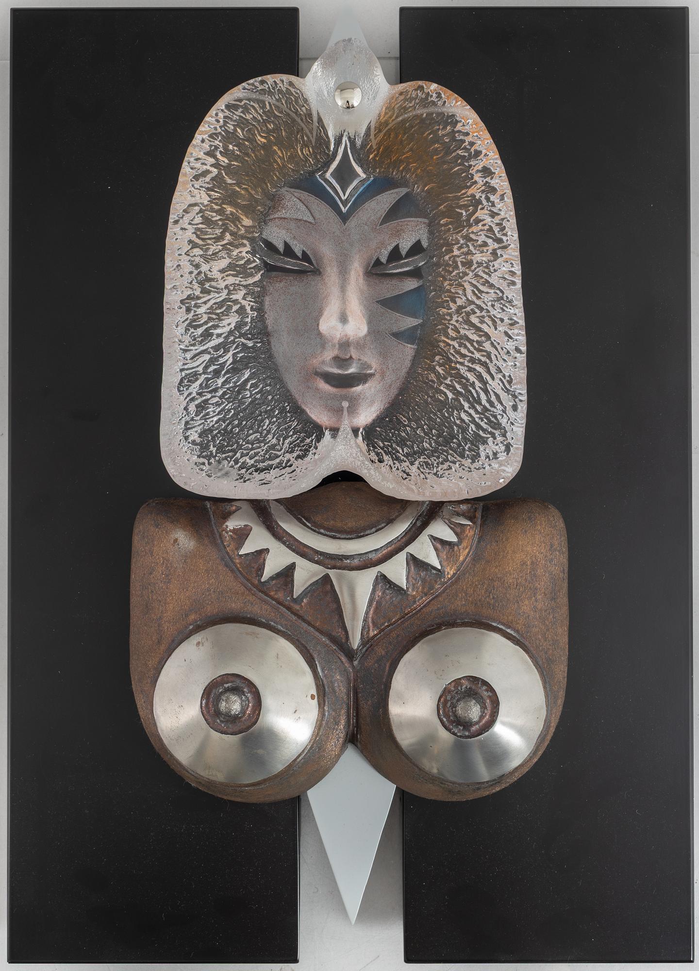 Mats Jonasson, a glass wall sculpture, "Syrinx", glass, Målerås, lim. ed. 2/29.