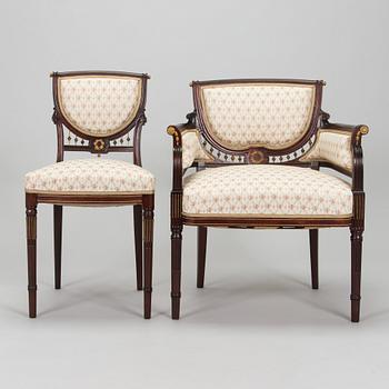 A six-piece furniture set, Nikolai Boman's, Turku, 1890s.