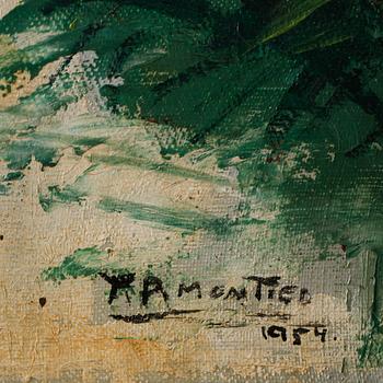 OKÄND KONSTNÄR, olja på duk, signerad och daterad 1954.