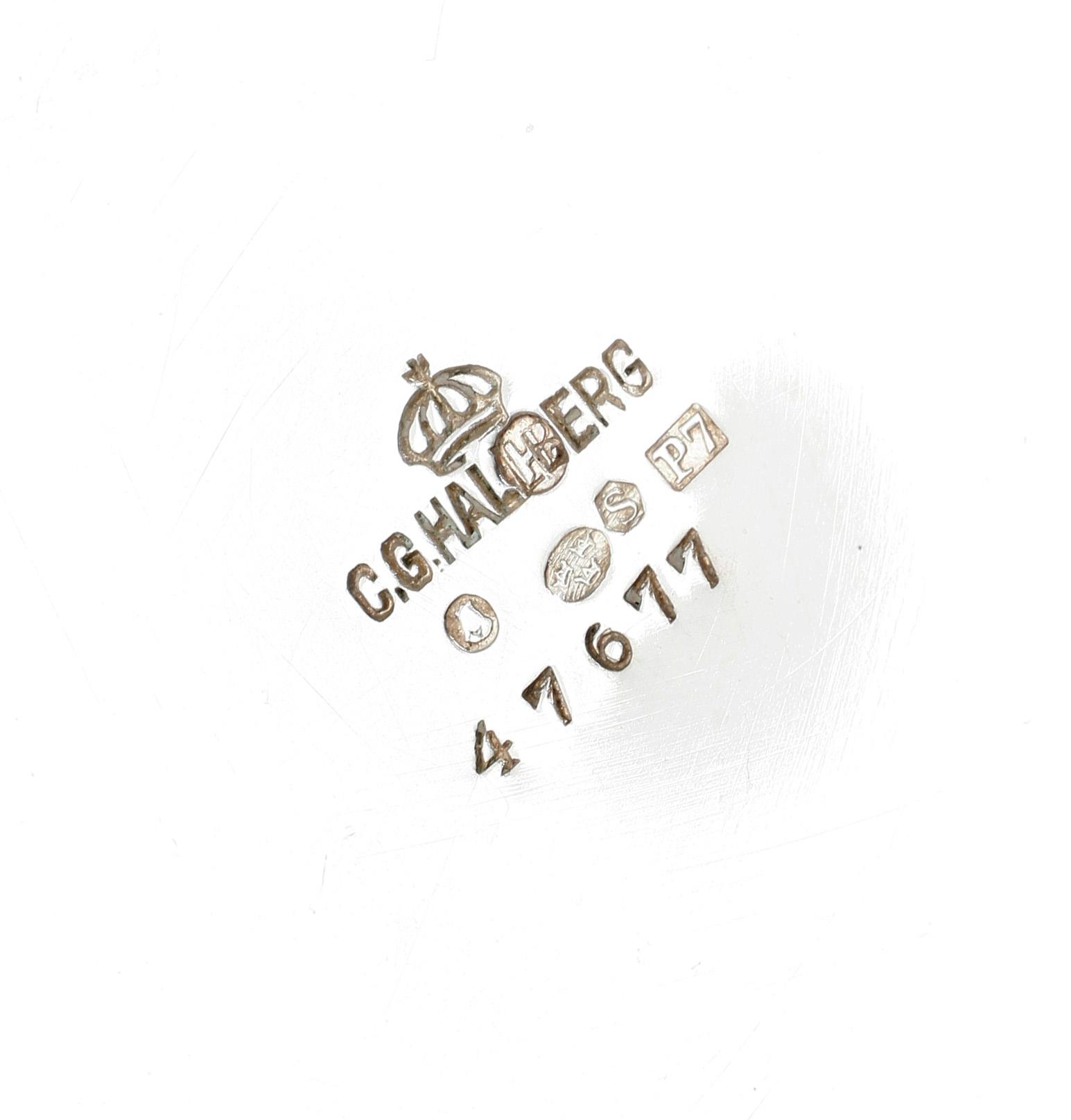 KAFFESERVIS, 3 delar, silver, CG Hallberg, Stockholm 1917. Tot ca 855 g.