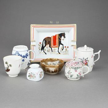 PARTI, porslin och glas, 7 delar, mestadels från 1800-talet.