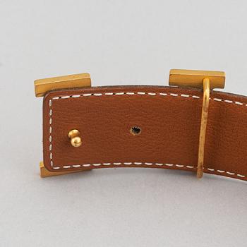 Hermès, a reversible leather 'Constance' belt, 2001.