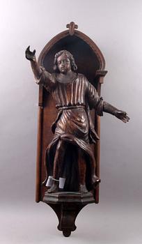 SKULPTUR, trä. 1600/1700 i senare hus.