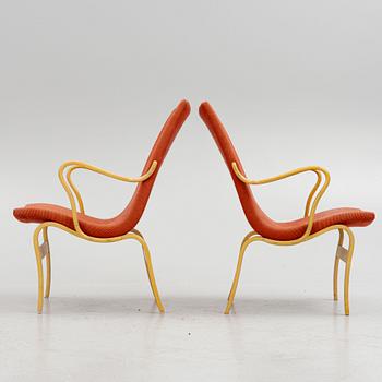 Bruno Mathsson, a pair of 'Eva' armchairs, Firma Karl Mathsson, Värnamo, 1964.