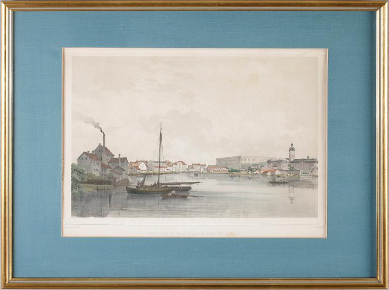 LITOGRAFISKA TRYCK efter A Mayer, 3 st, 1800-talets andra hälft.
