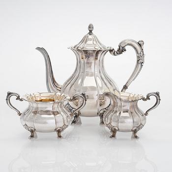 A three-piece silver coffee set, Kultakeskus, Hämeenlinna 1930.