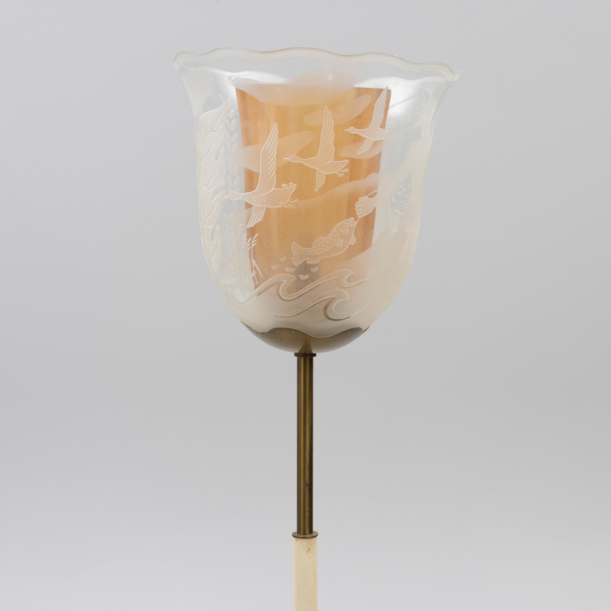 Bo Notini, a floor lamp, Glössner & Co, Stockholm, 1940s.