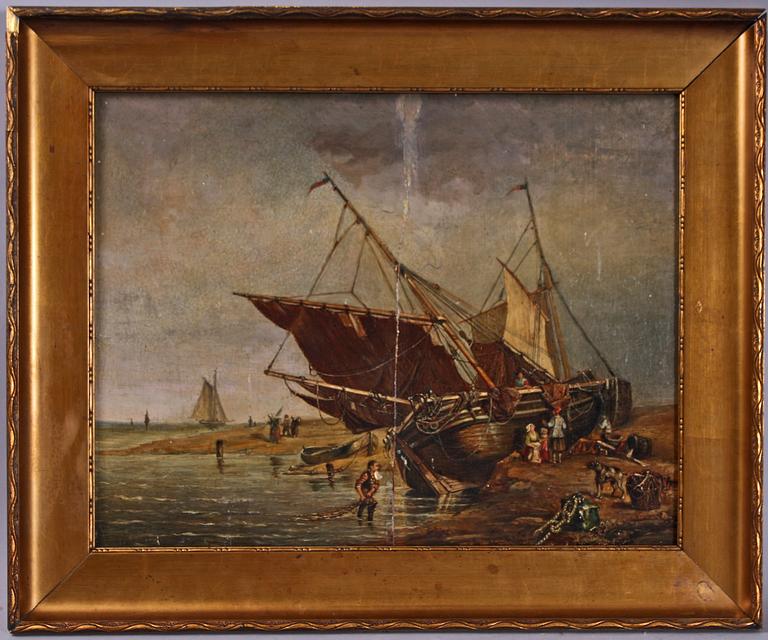 OKÄND KONSTNÄR, olja på pannå, bär otydl sign och dat -86, Holland.