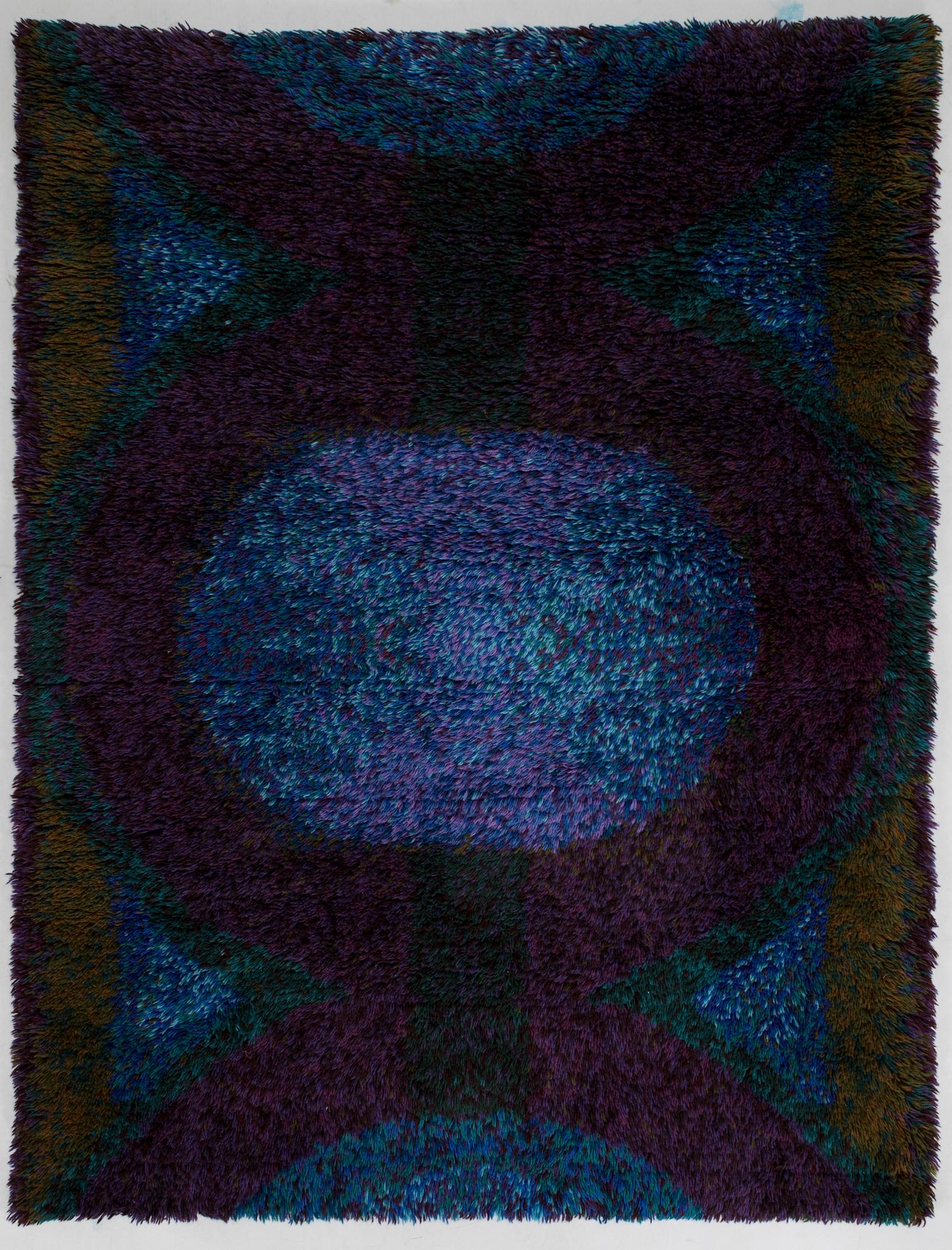 Ritva Puotila, A Finnish rya rug for Oy Finnrya Ab. Circa 175 x 136 cm.