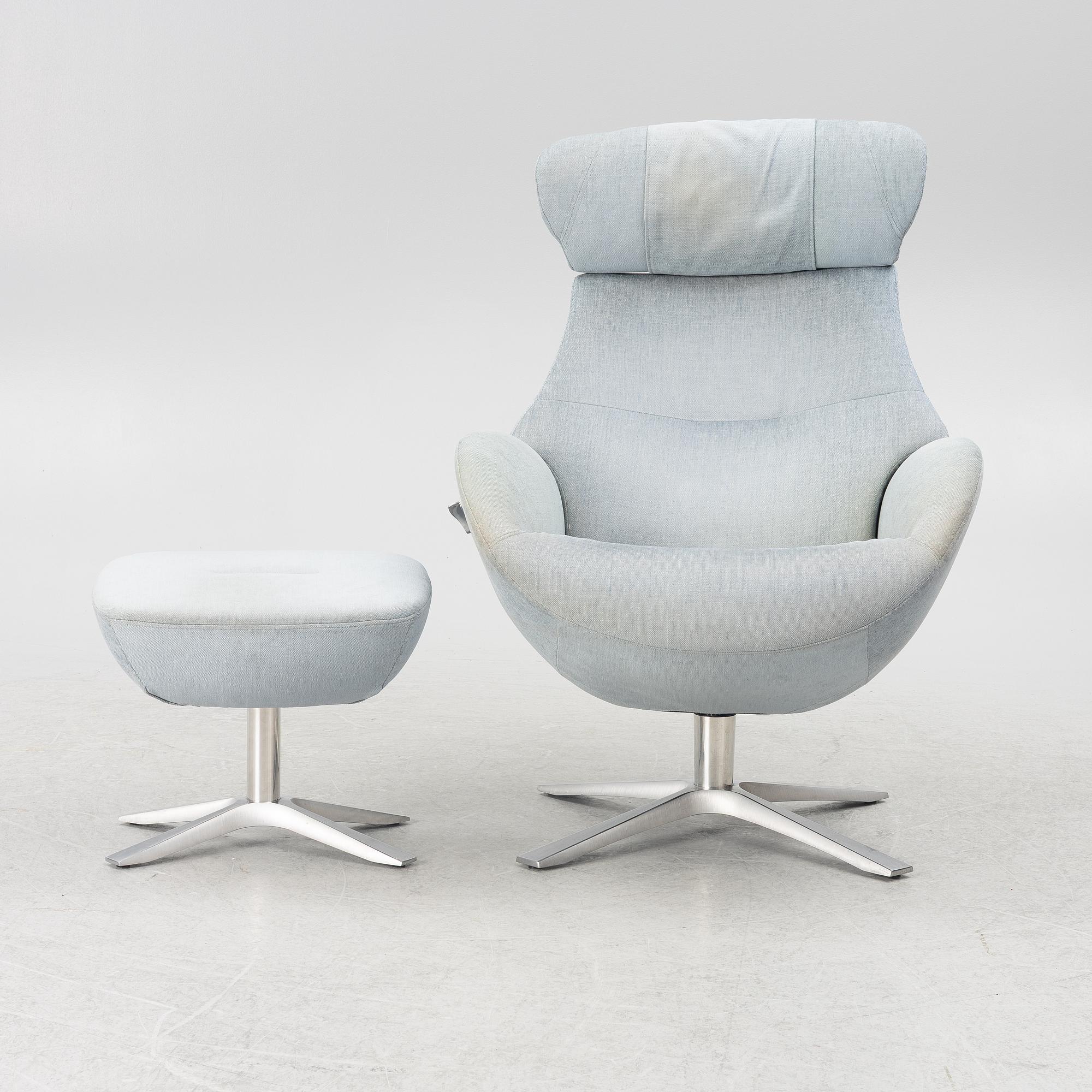 Jahn Aaamod, fåtölj med fotpall, Globe, Conform.