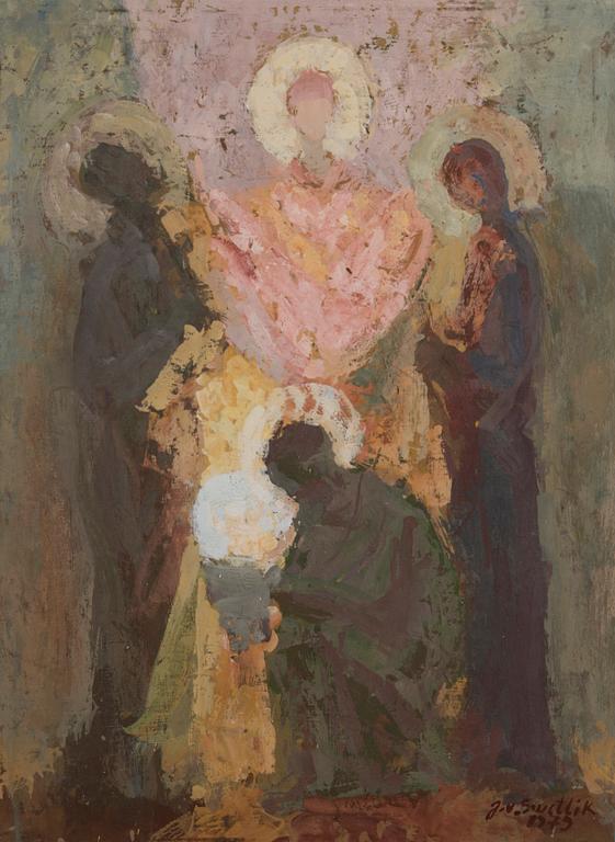 GEORGES VON SWETLIK, egg-oil tempera on paper, signed and dated -79.