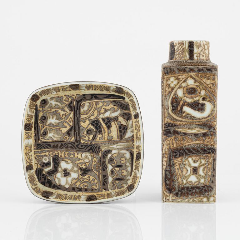 Nils Thorsson, a vase and an ashtray, Royal Copenhagen, Denmark.