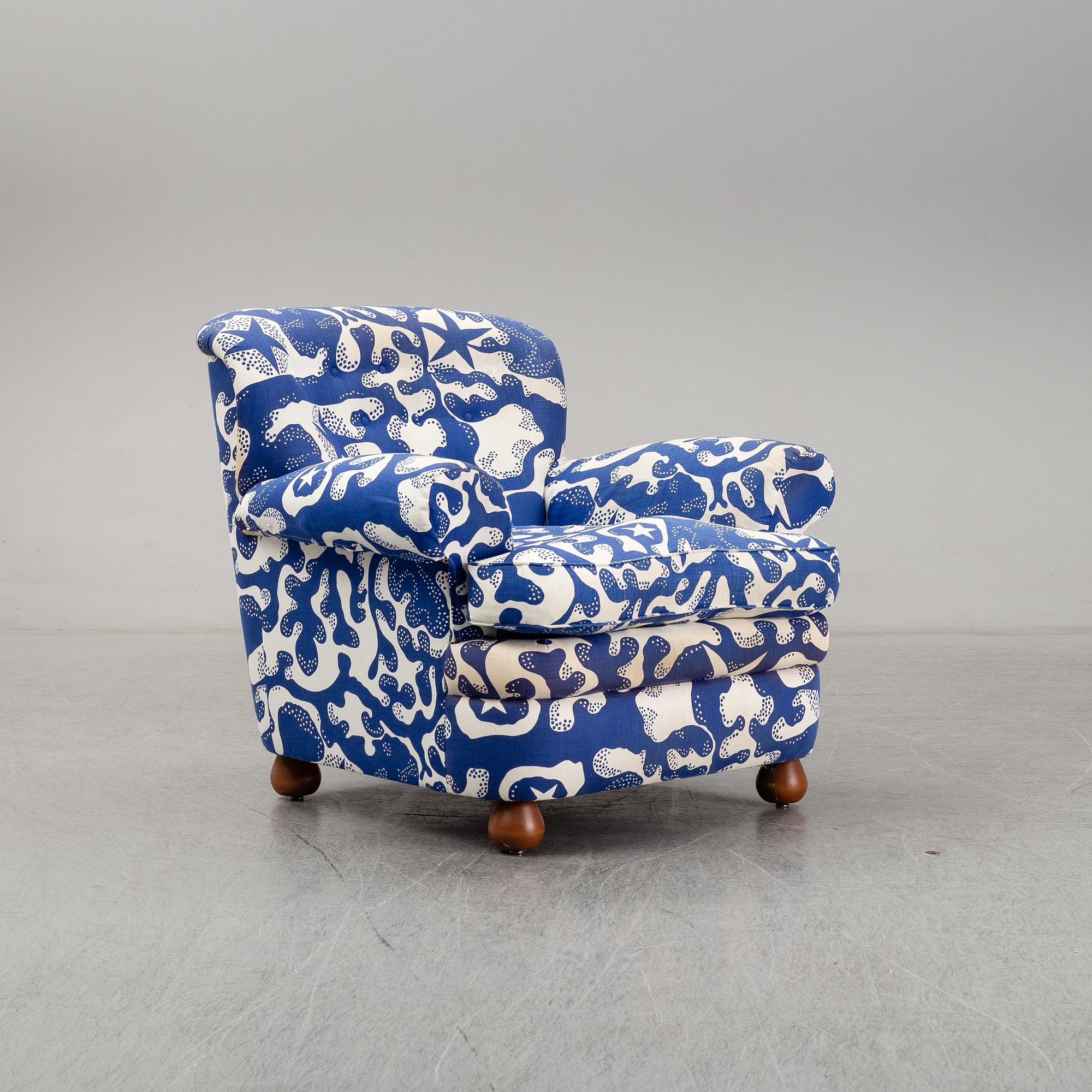JOSEF FRANK, fåtölj modell 336 för Firma Svenskt Tenn 1900-talets senare del.