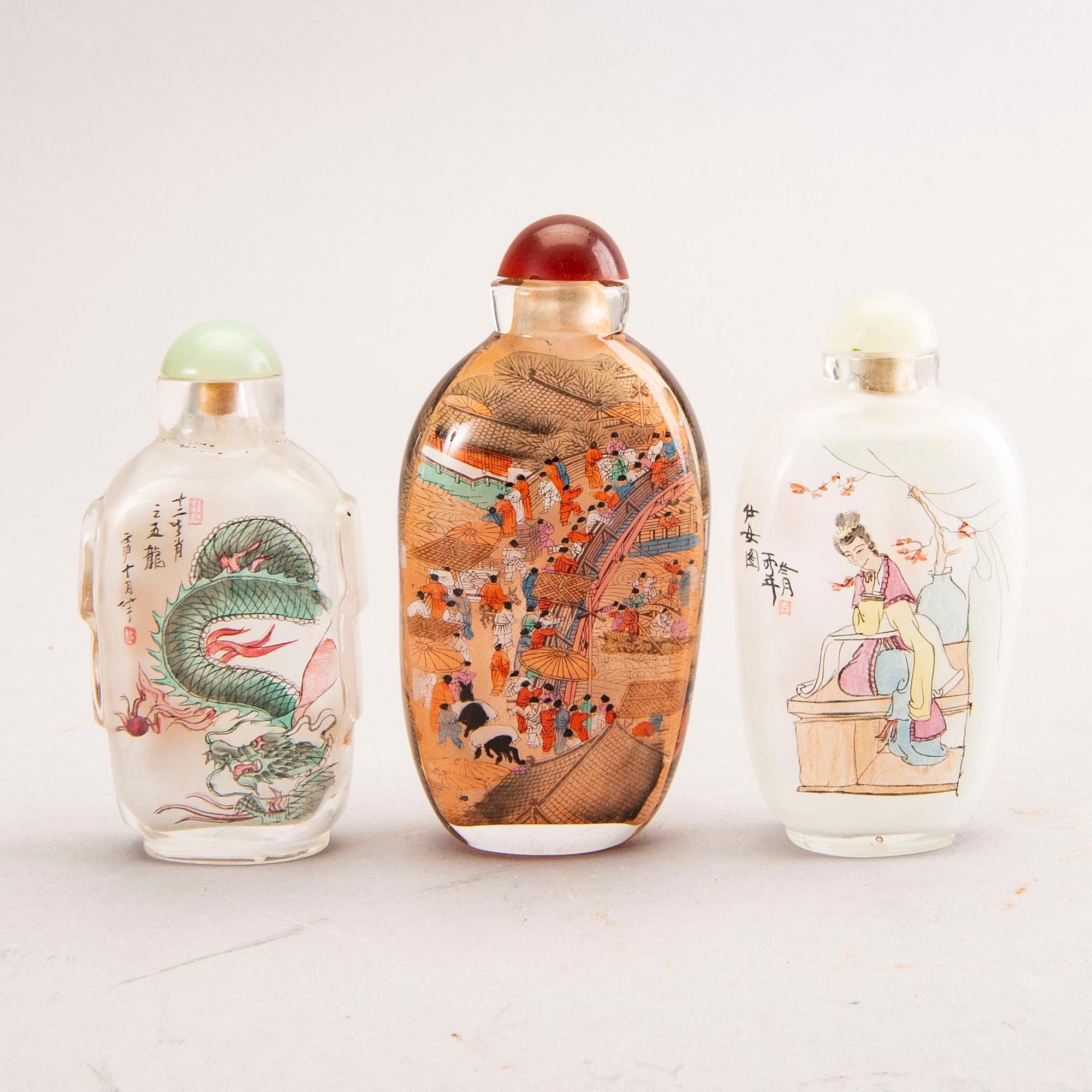 Snusflaskor 7 st Kina 1900-tal.