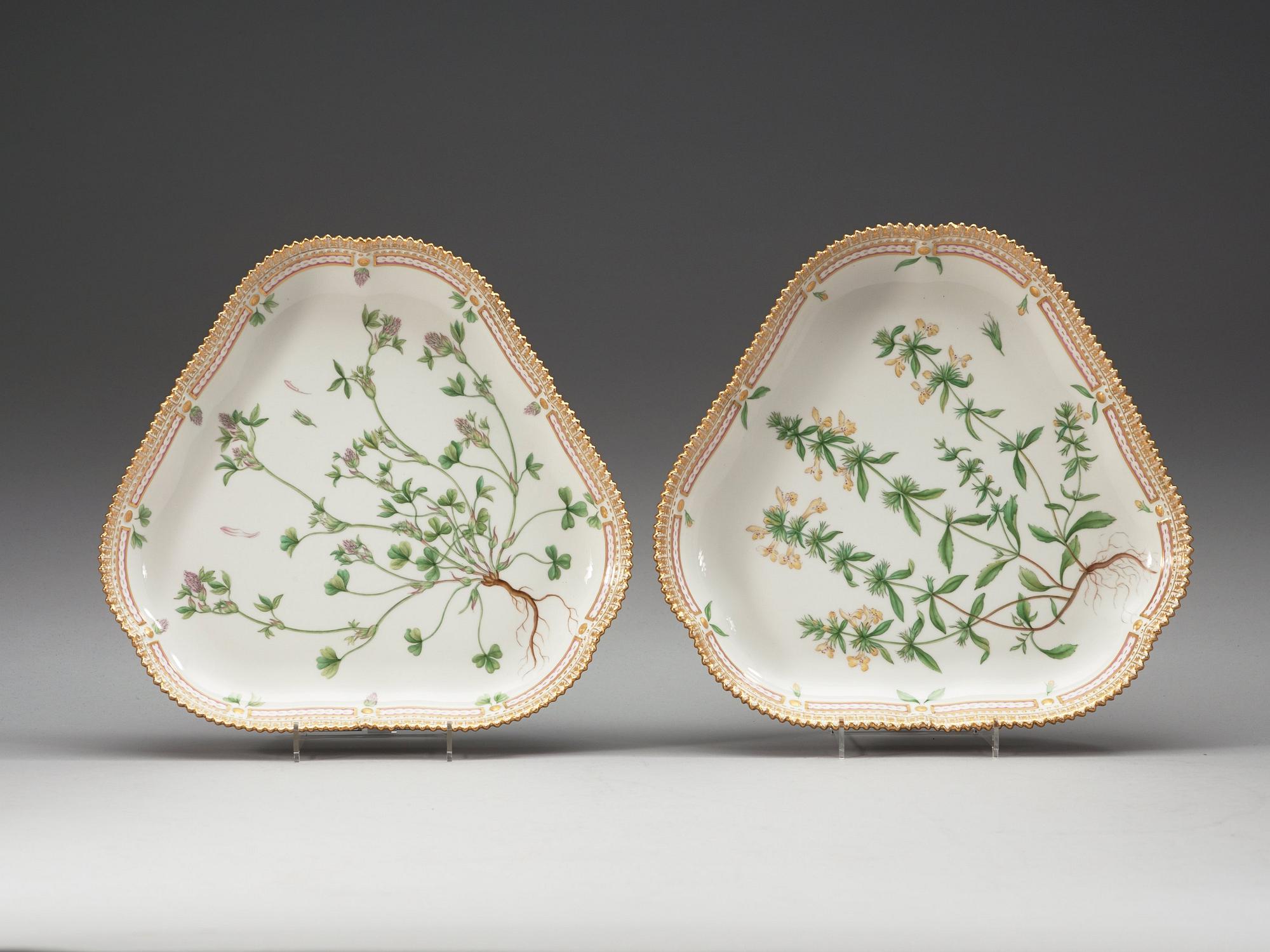 A set of four Royal Copenhagen 'Flora Danica' serving dishes, Denmark, 20th Century.