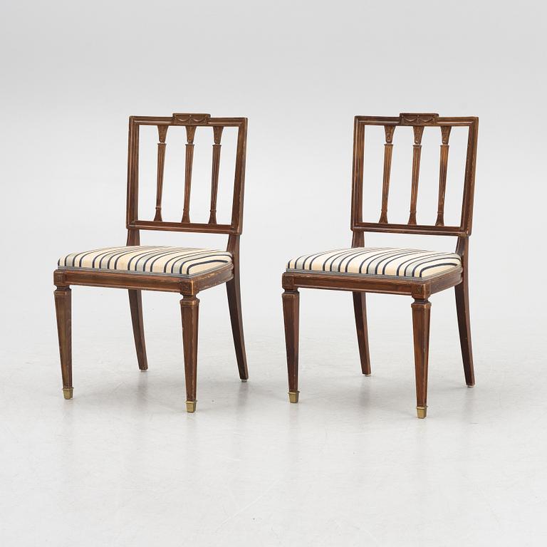 Stolar, 6 st gustaviansk stil, 1900-talets första hälft.