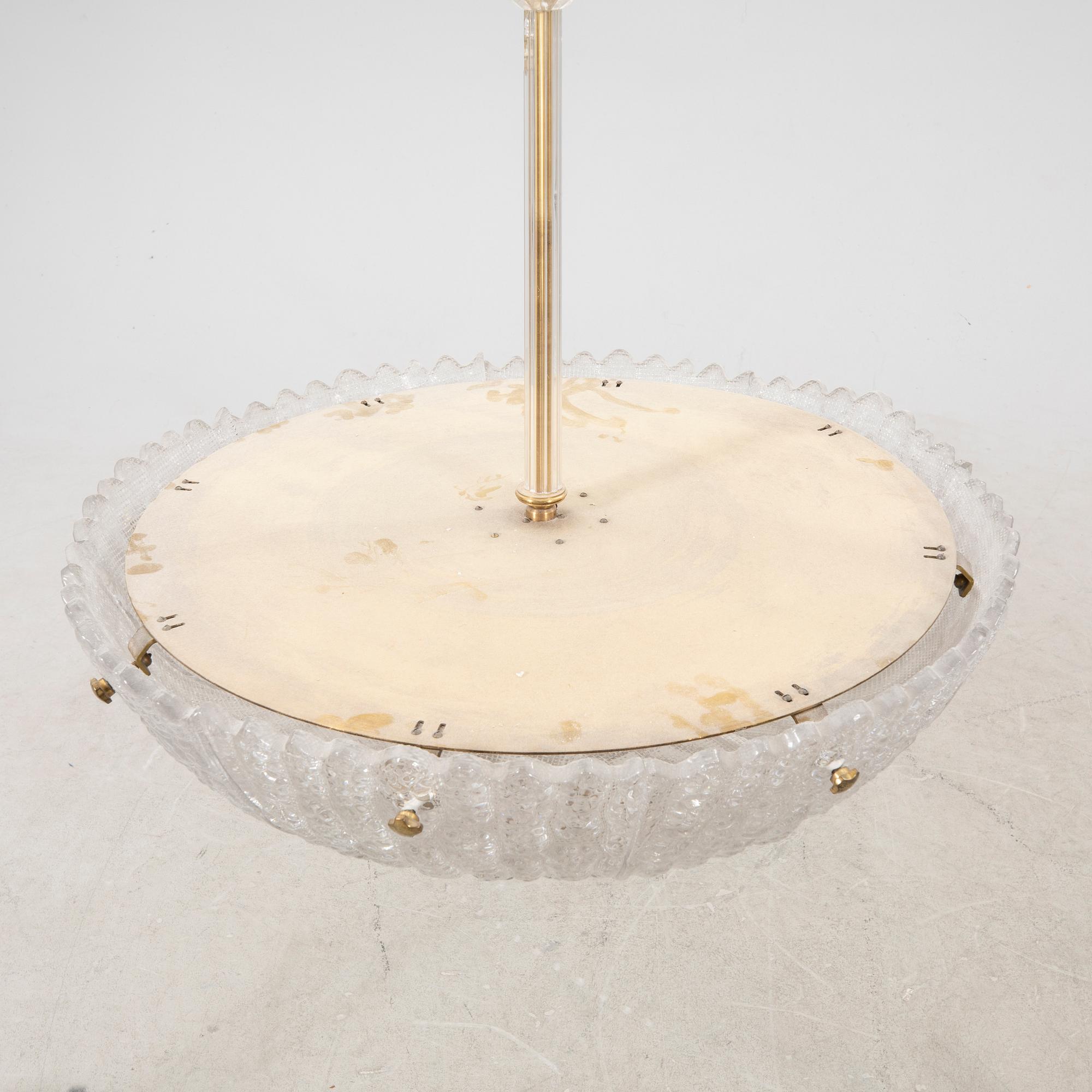 An Orrefors glass ceiling pendant 1950/60s.