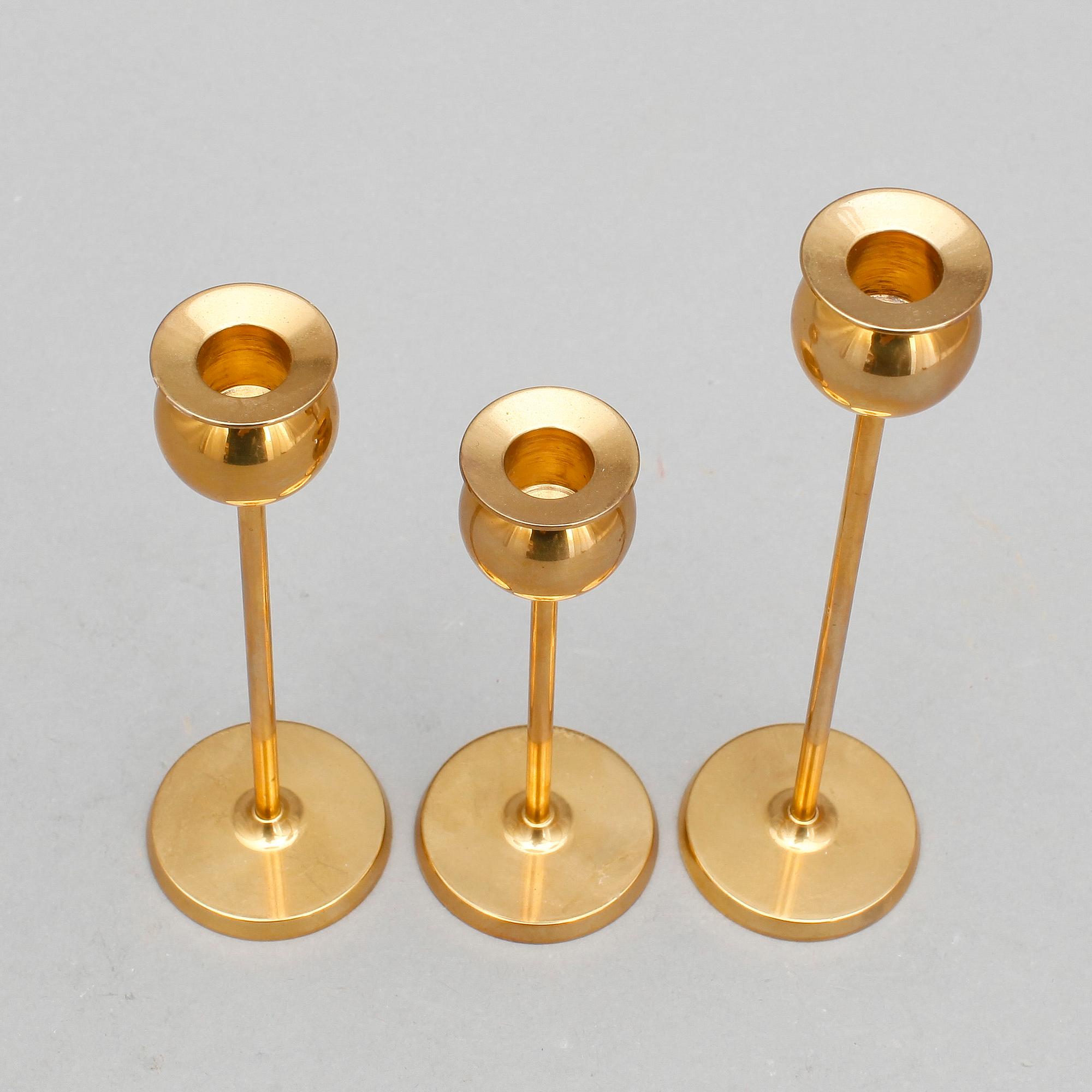 LJUSSTAKAR, 3 st, "Tulpan", Pierre Forsell, Skultuna.