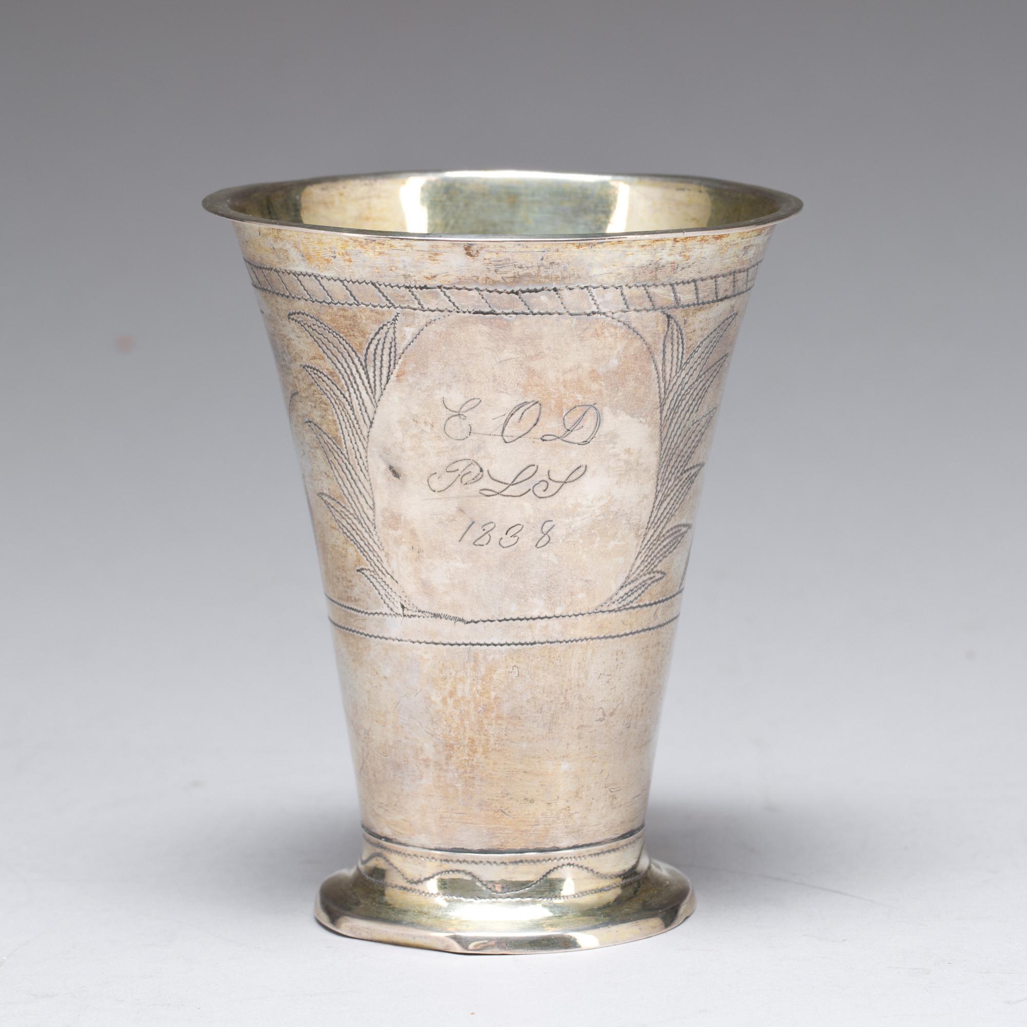 BÄGARE, silver. Petter Johansson(1805-1821) Sölvesborg 1811. 120g.