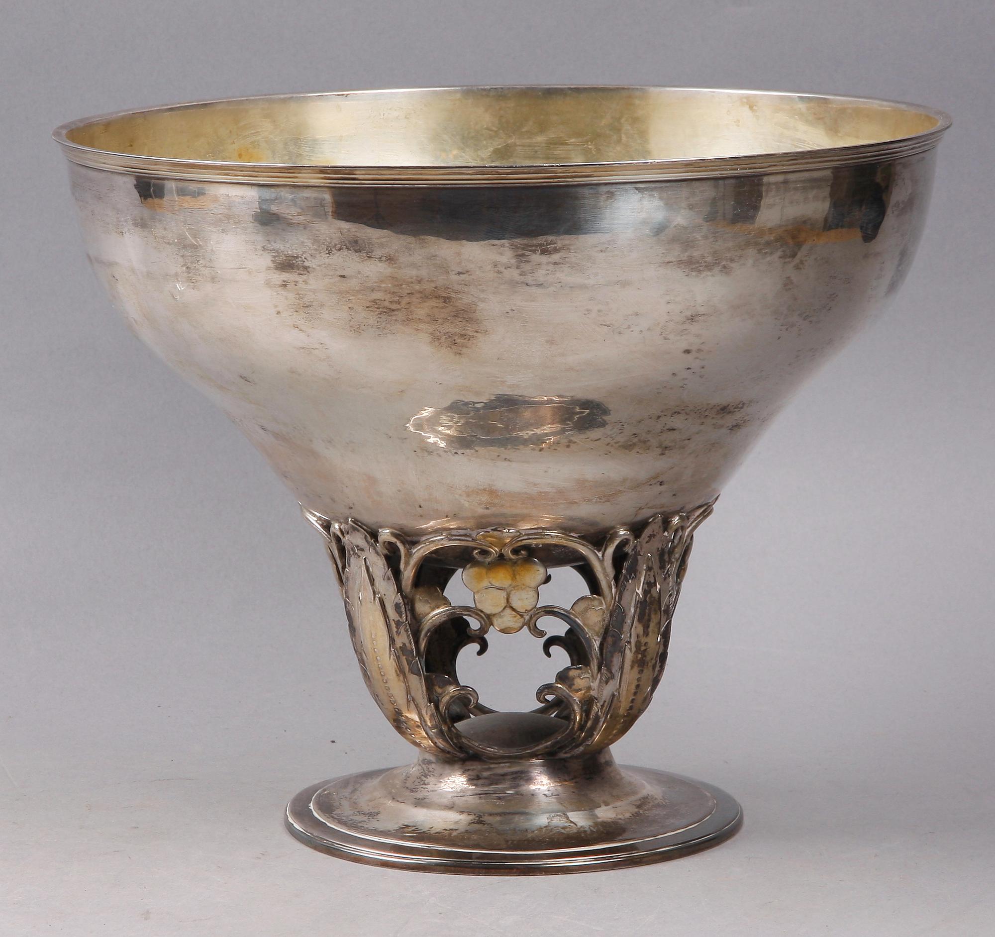 PRAKTSKÅL, silver, jugend, GAB, Stockholm 1910-20-tal.